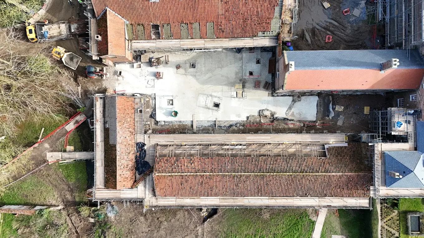 Drone view of the range with the new concrete slab cast alongside